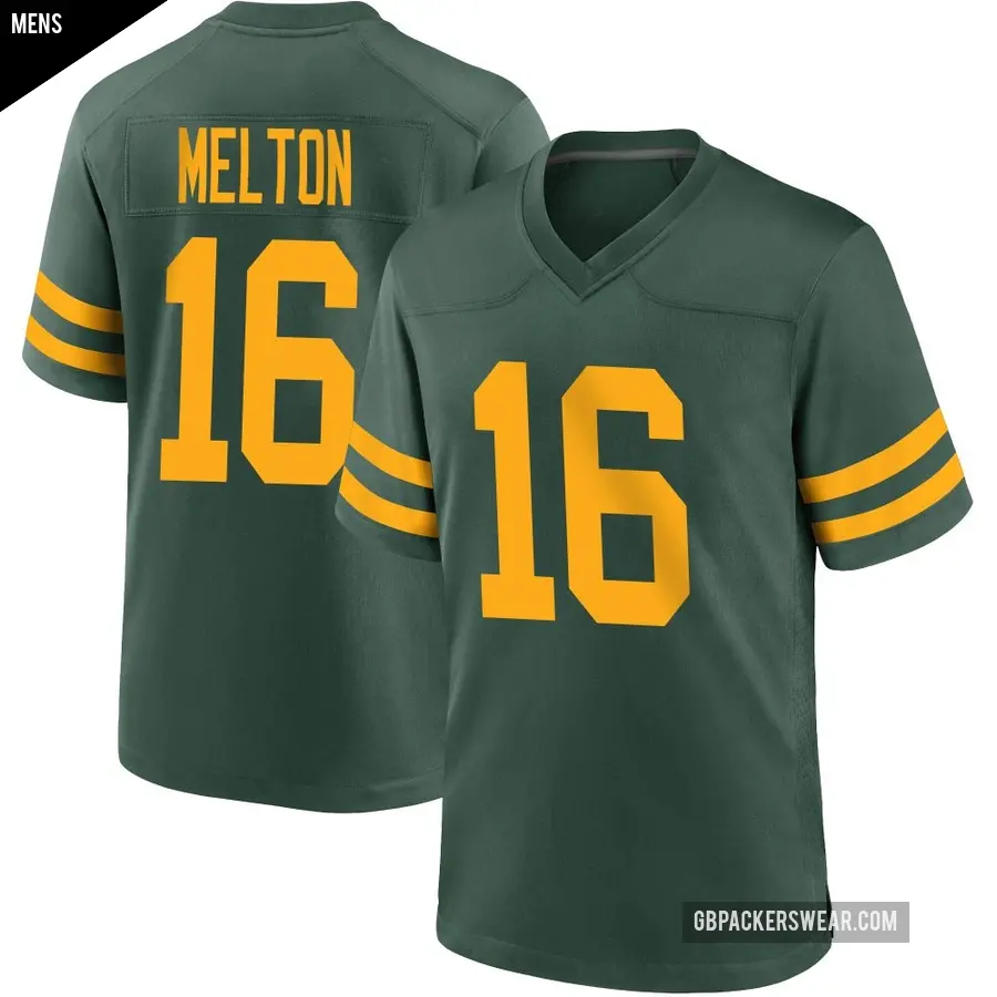 Men's Green Bay Packers ＃16 Bo Melton Green Game Alternate Jersey