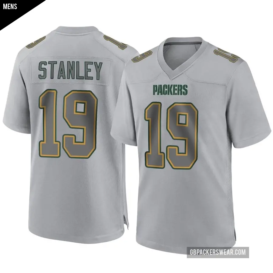 Men's Green Bay Packers ＃19 Dimitri Stanley Gray Game Atmosphere Fashion Jersey