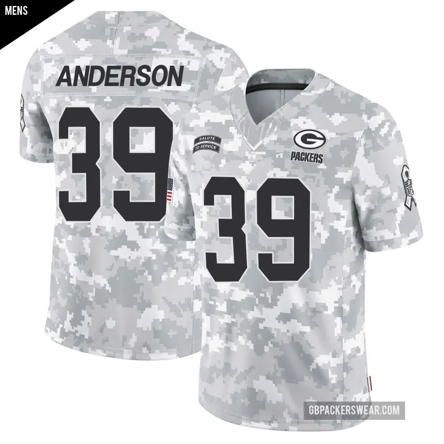 Men's Green Bay Packers ＃39 Zayne Anderson Arctic Camo Limited 2024 Salute to Service Jersey