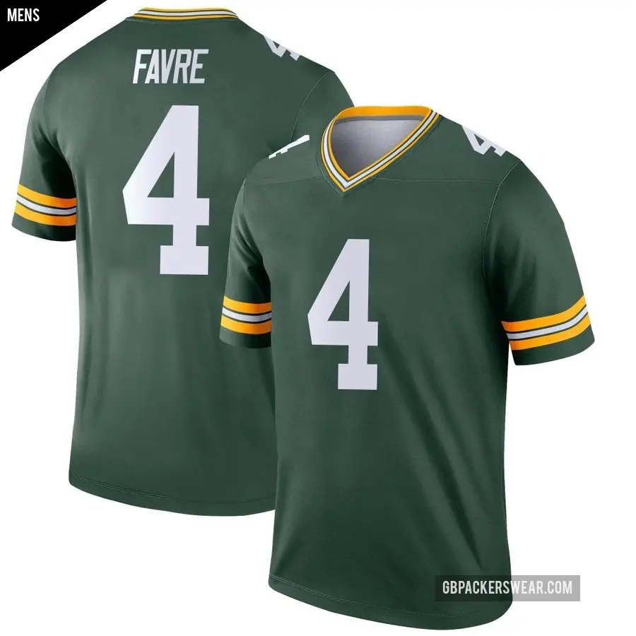 Men's Green Bay Packers ＃4 Brett Favre Green Legend Jersey