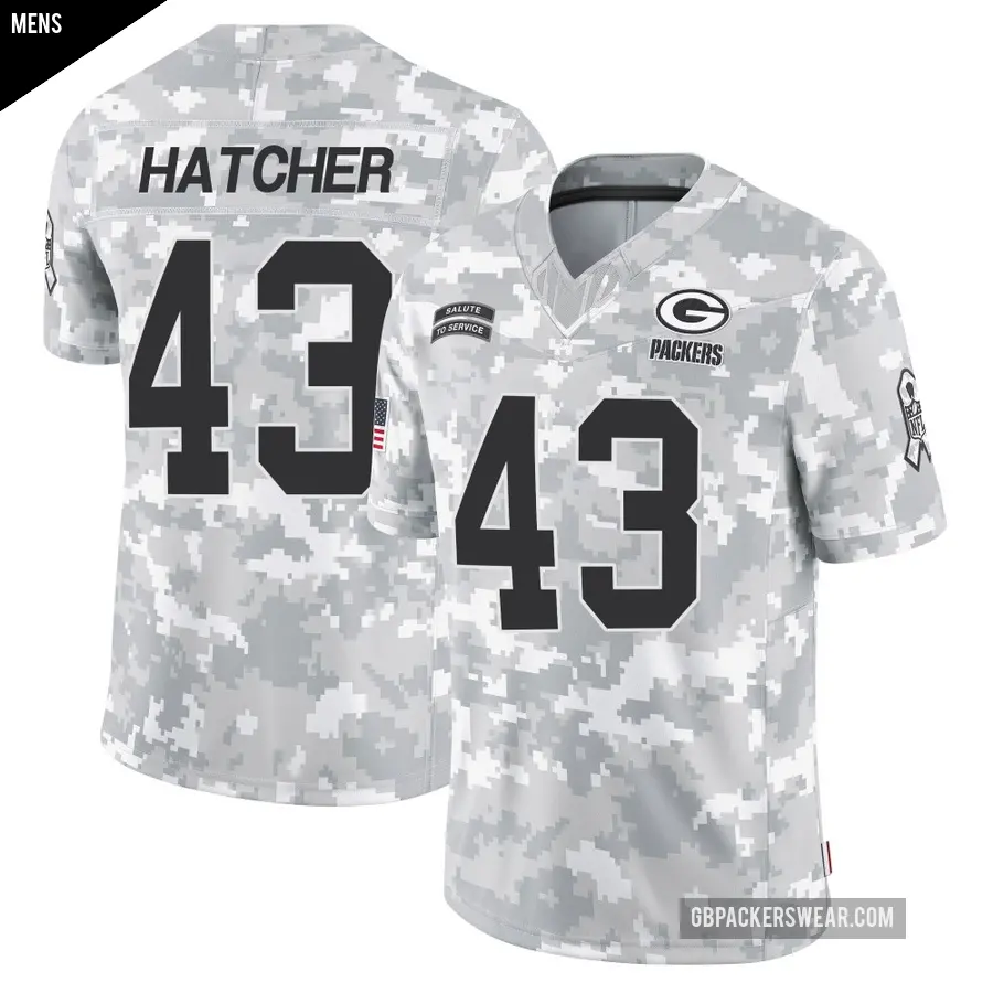 Men's Green Bay Packers ＃43 Broughton Hatcher Arctic Camo Limited 2024 Salute to Service Jersey