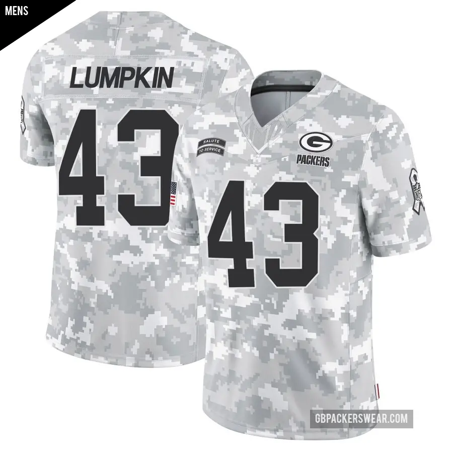 Men's Green Bay Packers ＃43 Johnny Lumpkin Arctic Camo Limited 2024 Salute to Service Jersey