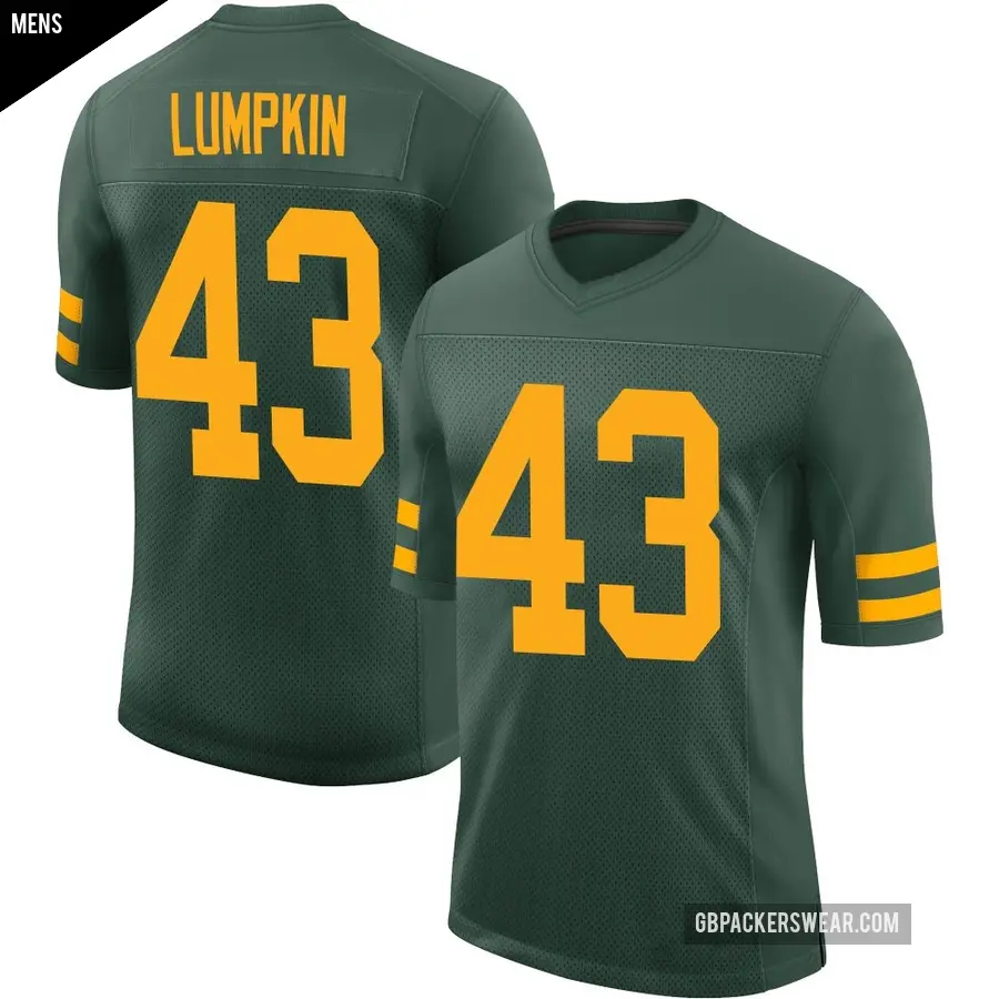 Men's Green Bay Packers ＃43 Johnny Lumpkin Green Limited Alternate Vapor Jersey
