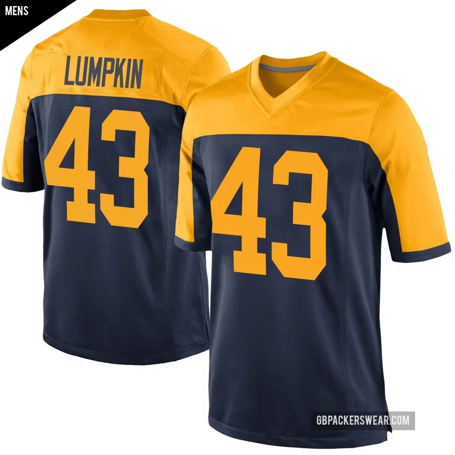 Men's Green Bay Packers ＃43 Johnny Lumpkin Navy Game Alternate Jersey