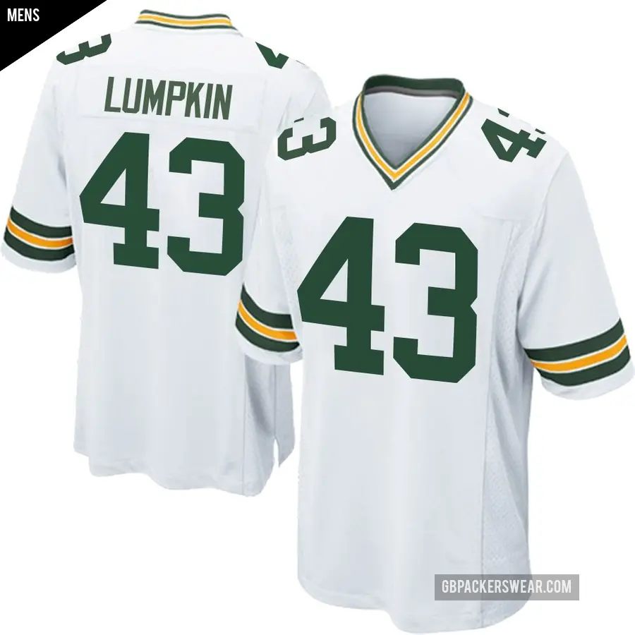 Men's Green Bay Packers ＃43 Johnny Lumpkin White Game Jersey