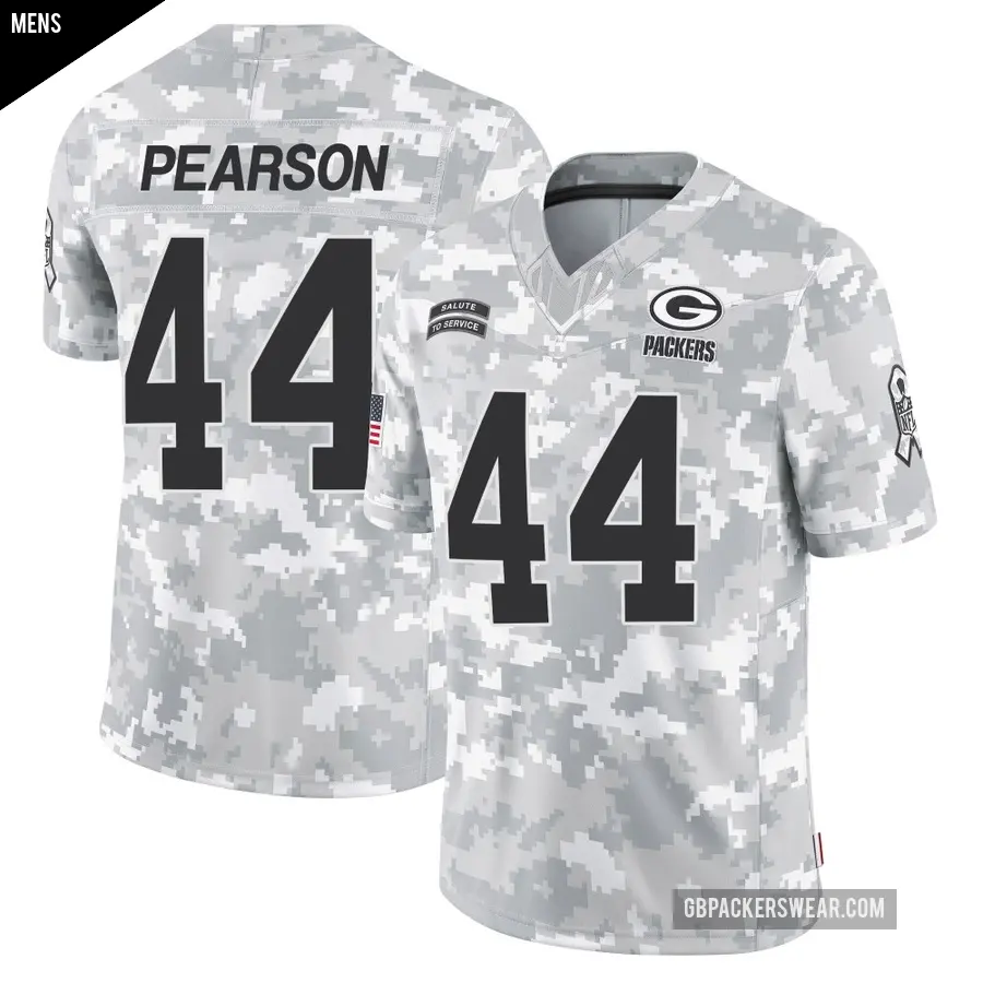 Men's Green Bay Packers ＃44 Henry Pearson Arctic Camo Limited 2024 Salute to Service Jersey