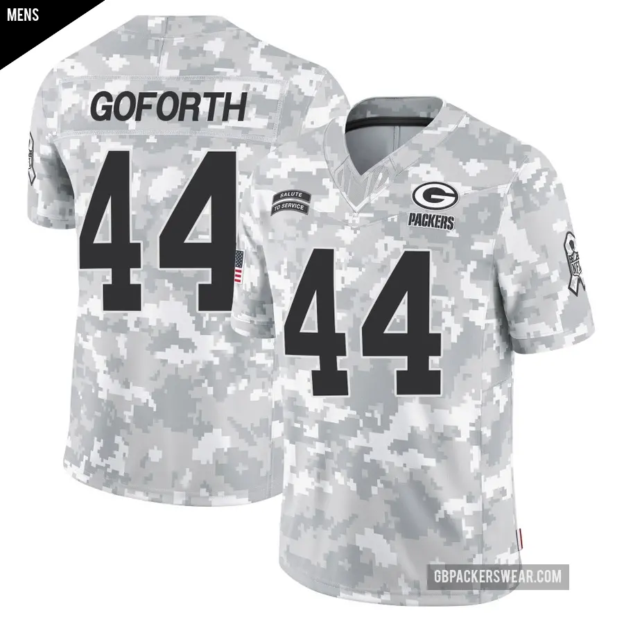 Men's Green Bay Packers ＃44 Ralen Goforth Arctic Camo Limited 2024 Salute to Service Jersey
