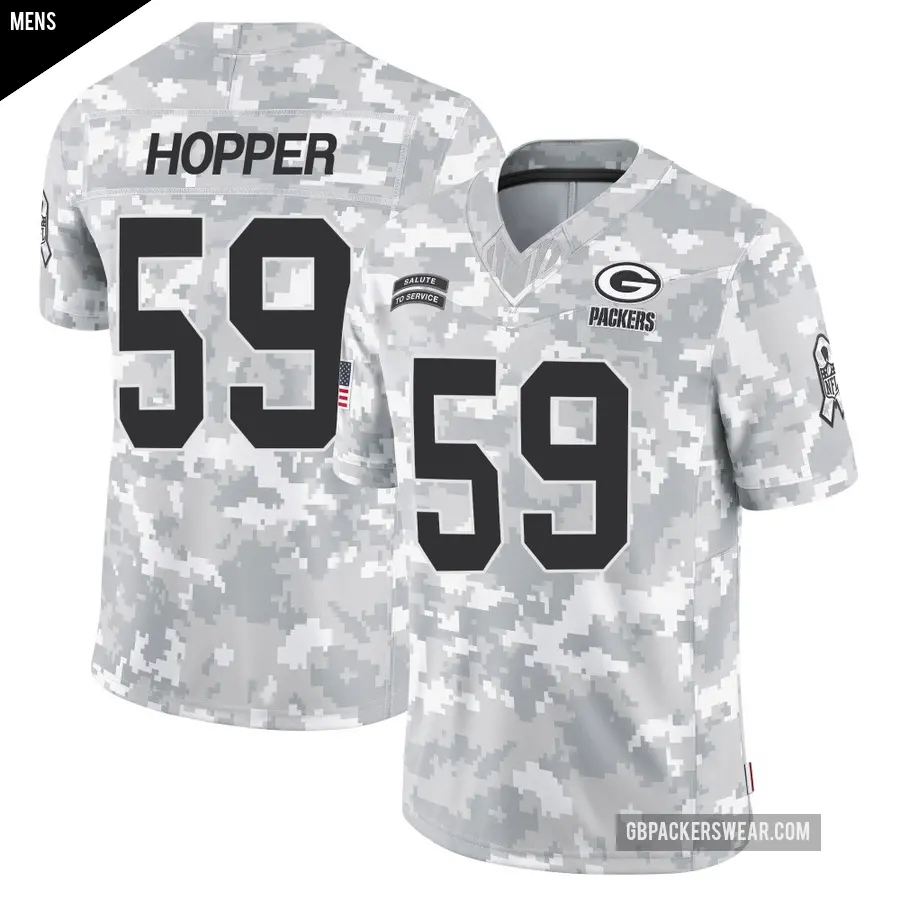 Men's Green Bay Packers ＃59 Ty'Ron Hopper Arctic Camo Limited 2024 Salute to Service Jersey