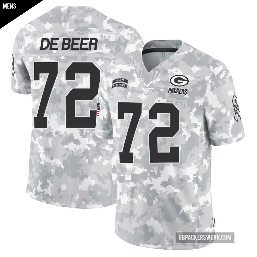 Men's Green Bay Packers ＃72 Gerhard de Beer Arctic Camo Limited 2024 Salute to Service Jersey