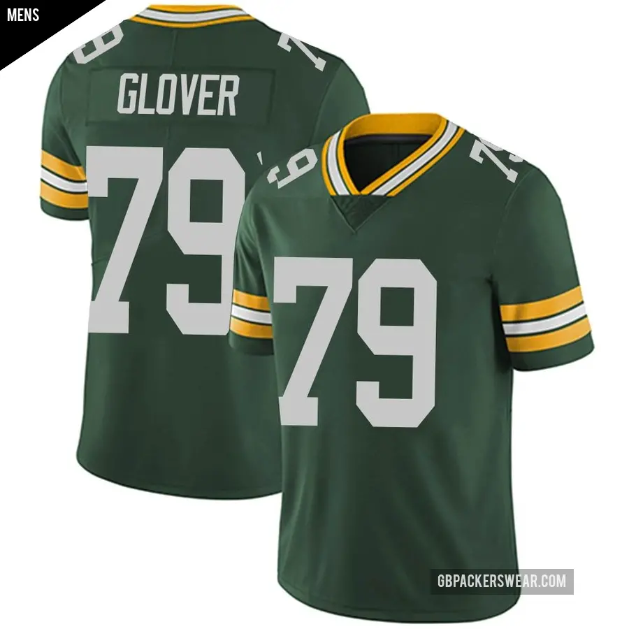 Men's Green Bay Packers ＃79 Travis Glover Green Limited Team Color Vapor Untouchable Jersey