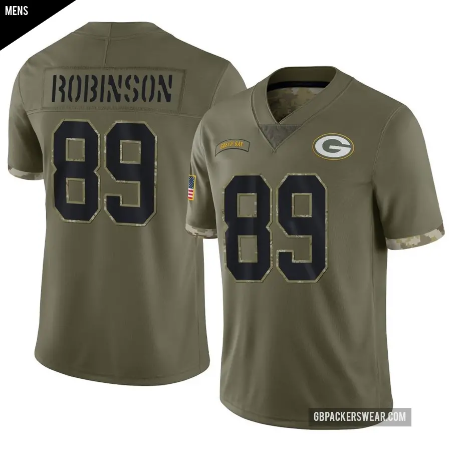 Men's Green Bay Packers ＃89 Dave Robinson Olive Limited 2022 Salute To Service Jersey