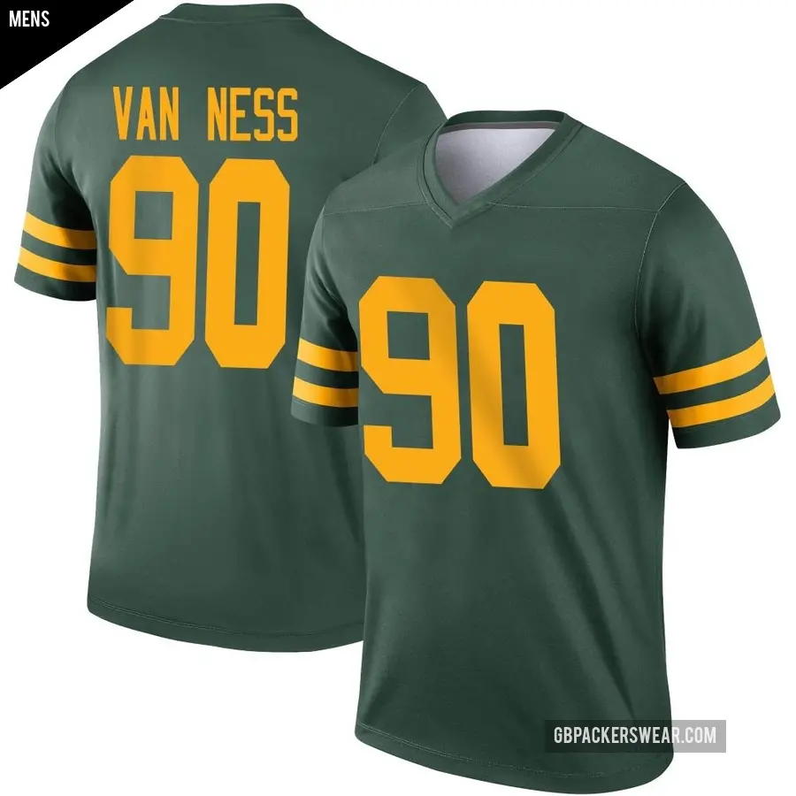 Men's Green Bay Packers ＃90 Lukas Van Ness Green Legend Alternate Jersey