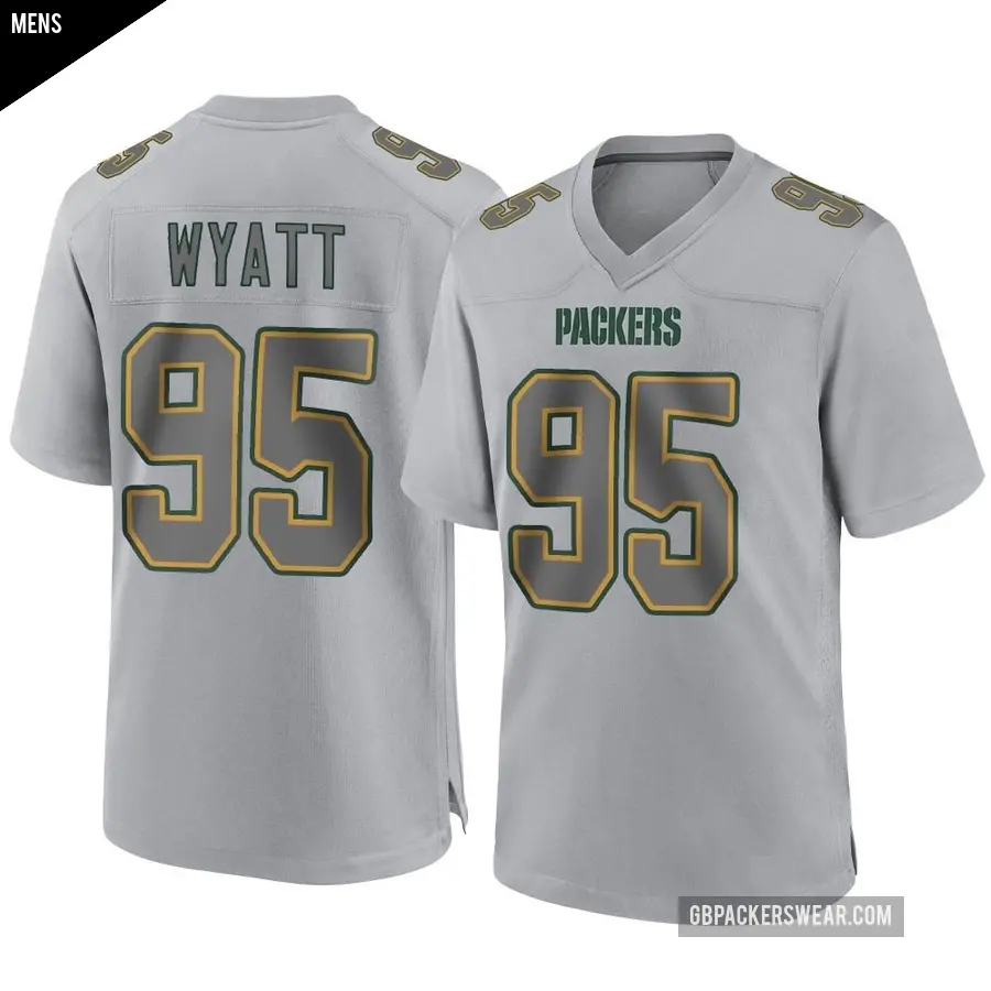 Men's Green Bay Packers ＃95 Devonte Wyatt Gray Game Atmosphere Fashion Jersey