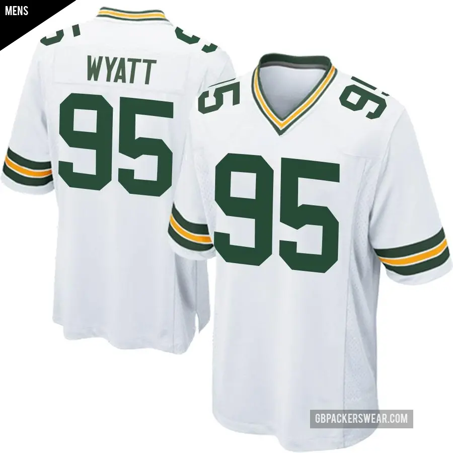 Men's Green Bay Packers ＃95 Devonte Wyatt White Game Jersey
