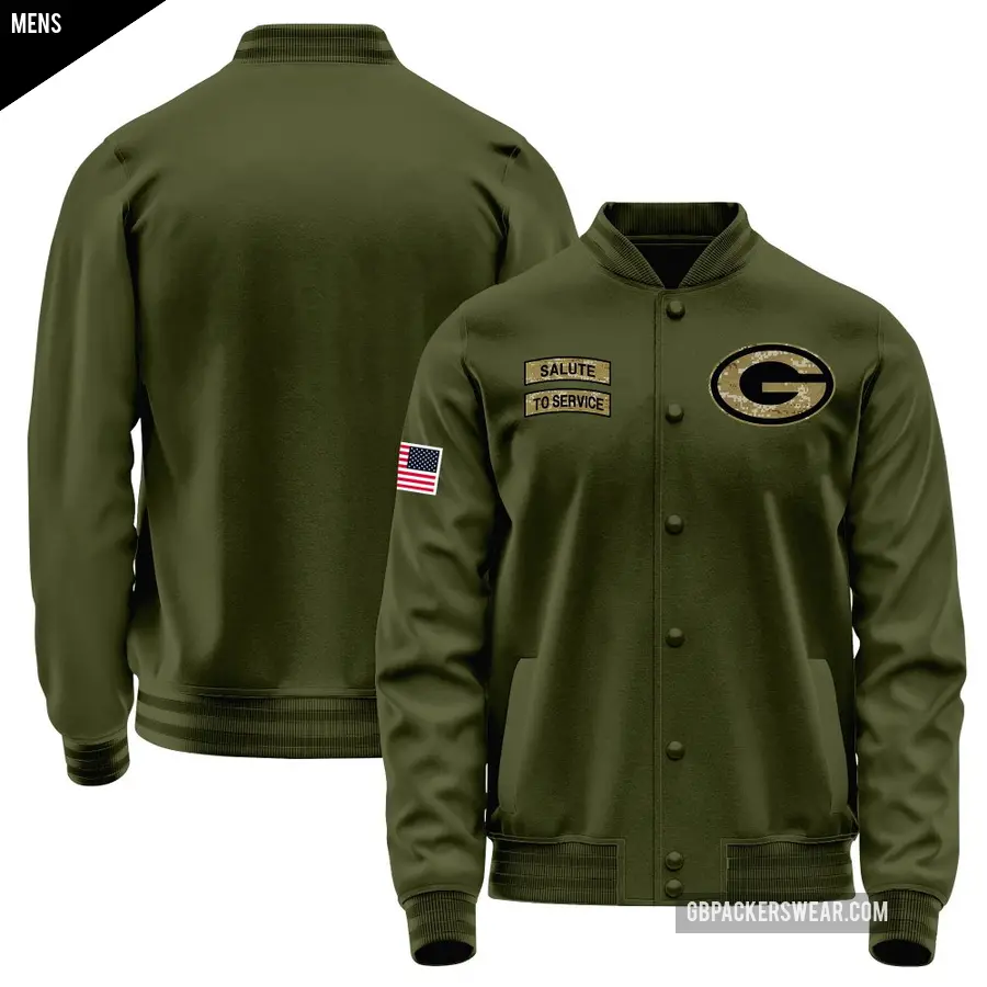 Men's Green Bay Packers Olive Salute to Service Sideline Performance Jacket