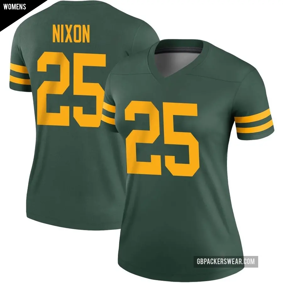 Women's Green Bay Packers ＃25 Keisean Nixon Green Legend Alternate Jersey