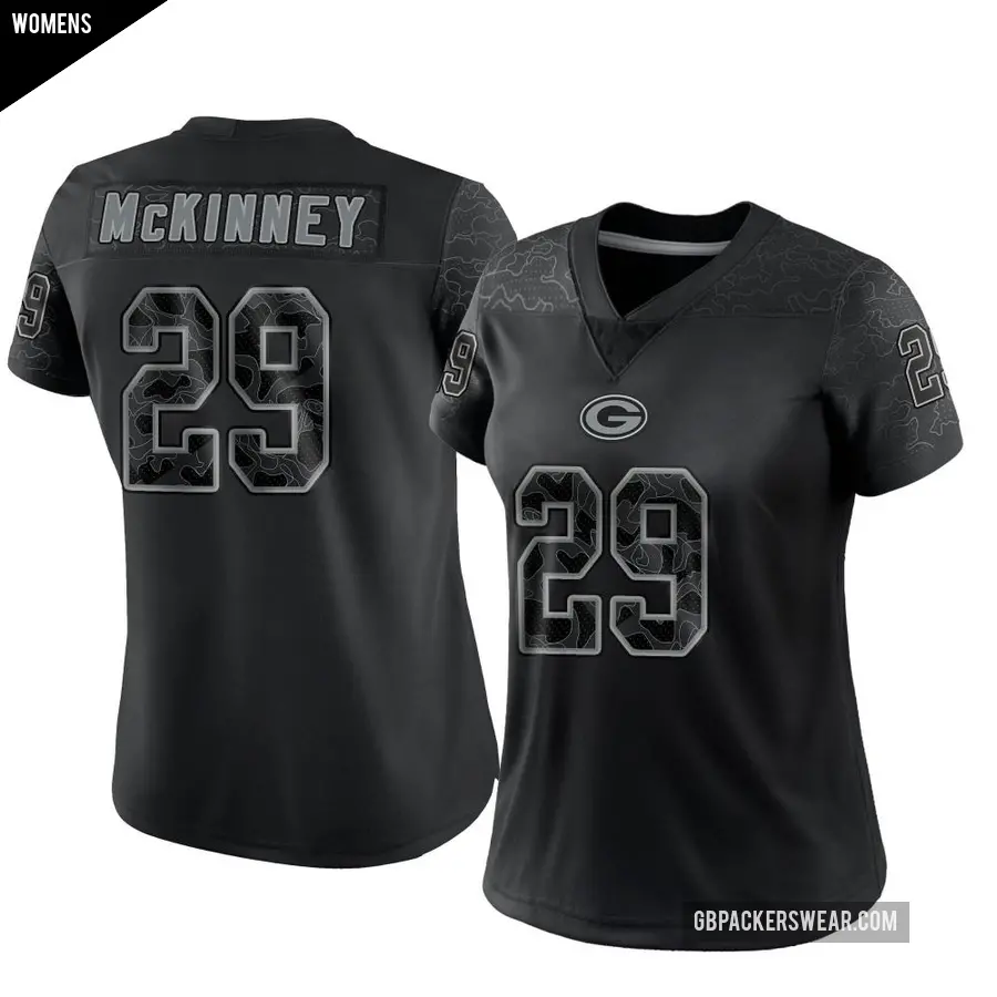 Women's Green Bay Packers ＃29 Xavier McKinney Black Limited Reflective Jersey