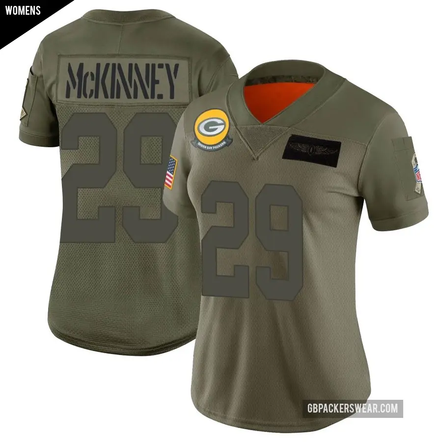 Women's Green Bay Packers ＃29 Xavier McKinney Camo Limited 2019 Salute to Service Jersey