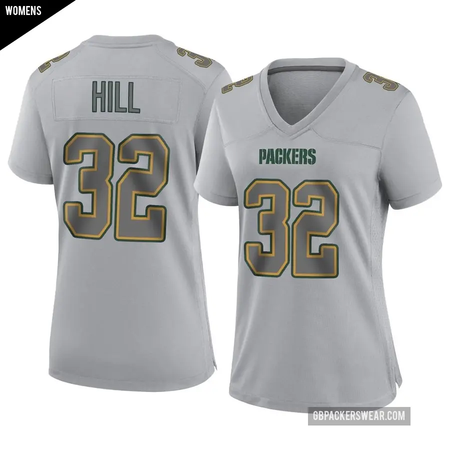 Women's Green Bay Packers ＃32 Kylin Hill Gray Game Atmosphere Fashion Jersey