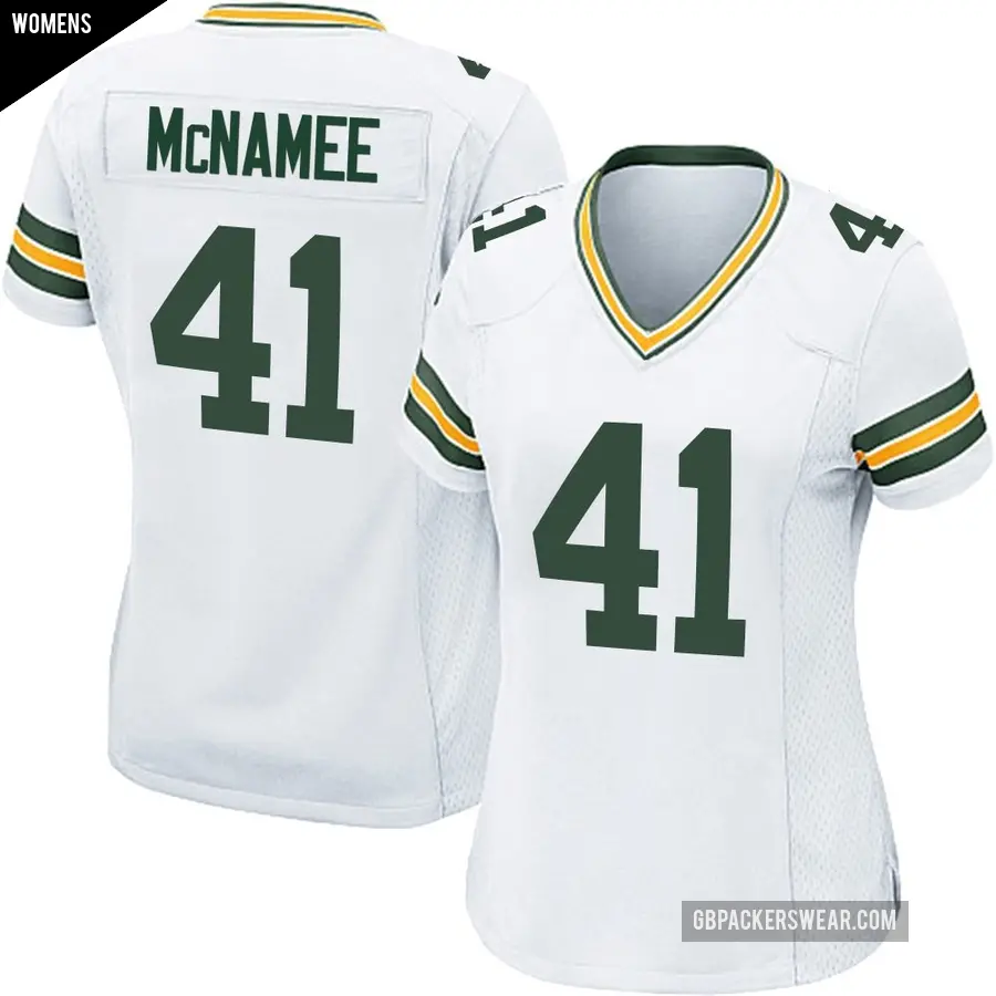 Women's Green Bay Packers ＃41 Mark McNamee White Game Jersey