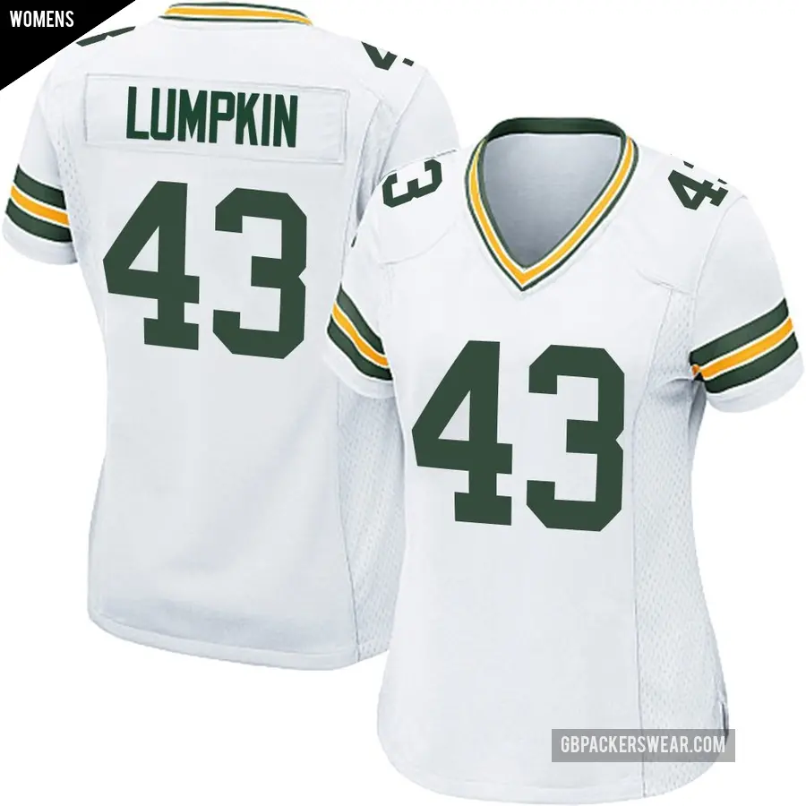 Women's Green Bay Packers ＃43 Johnny Lumpkin White Game Jersey