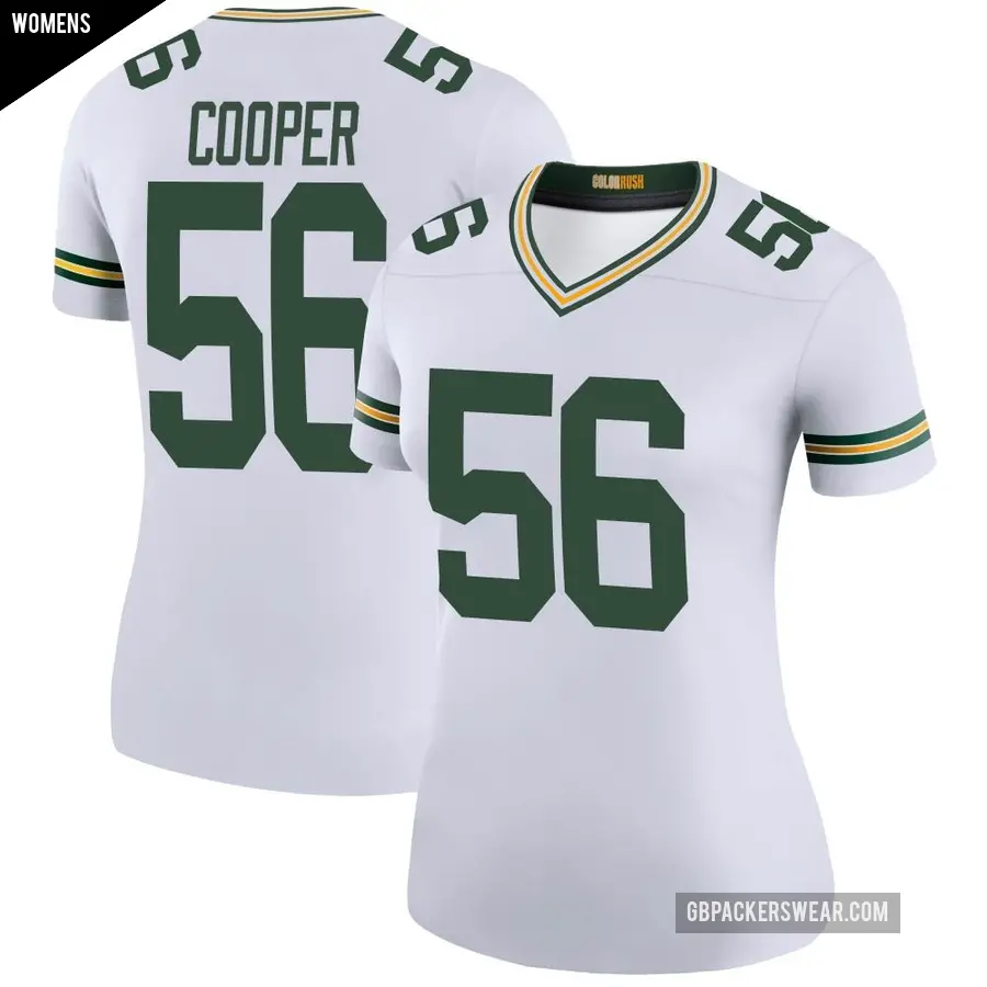 Women's Green Bay Packers ＃56 Edgerrin Cooper White Legend Color Rush Jersey