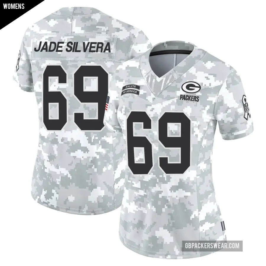 Women's Green Bay Packers ＃69 Nesta Jade Silvera Arctic Camo Limited 2024 Salute to Service Jersey