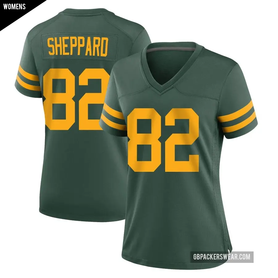 Women's Green Bay Packers ＃82 Will Sheppard Green Game Alternate Jersey