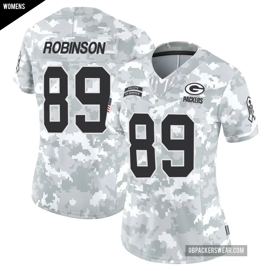 Women's Green Bay Packers ＃89 Dave Robinson Arctic Camo Limited 2024 Salute to Service Jersey