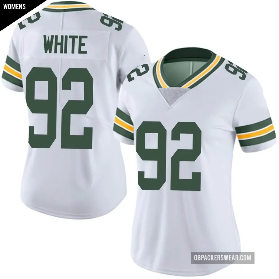 Women's Green Bay Packers ＃92 Reggie White White Limited Vapor Untouchable Jersey