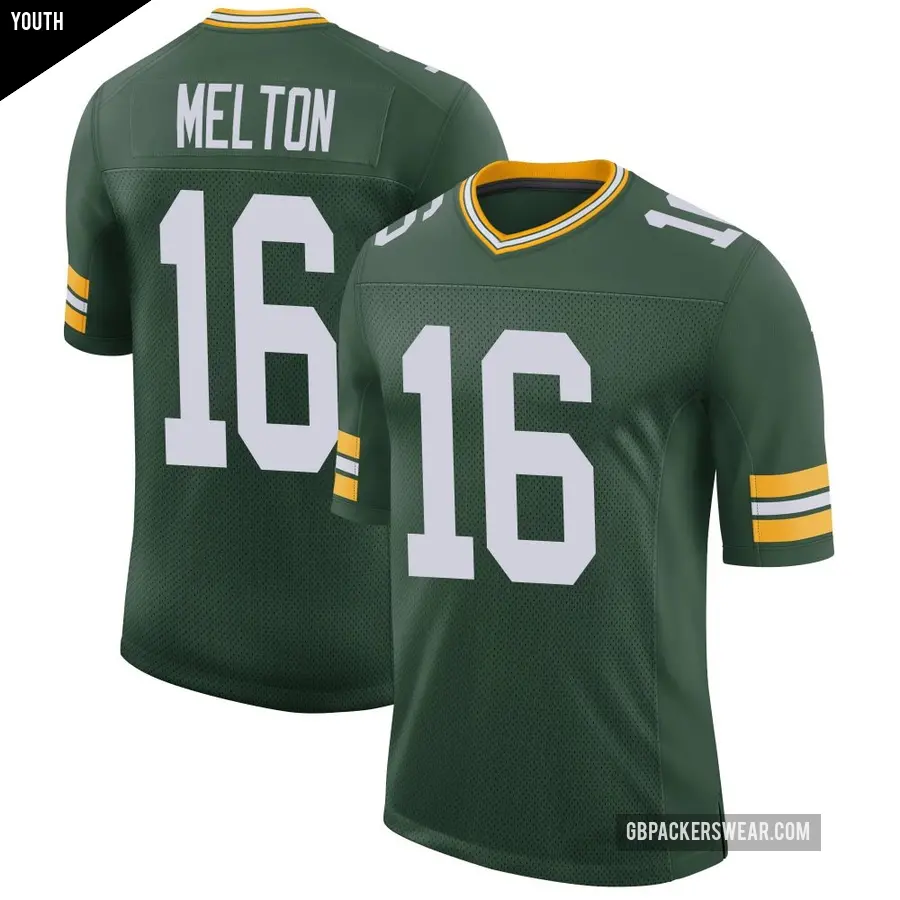 Youth Green Bay Packers ＃16 Bo Melton Green Limited Classic Jersey