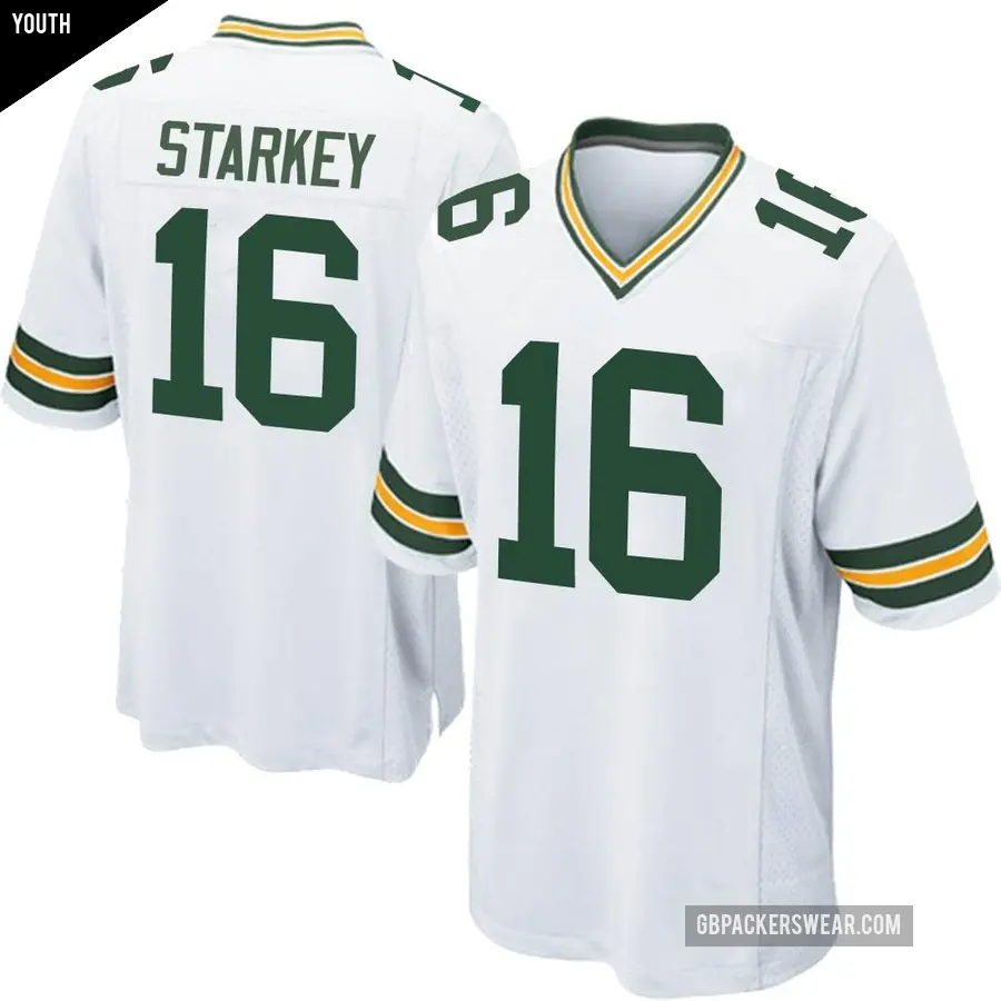 Youth Green Bay Packers ＃16 Rory Starkey White Game Jersey