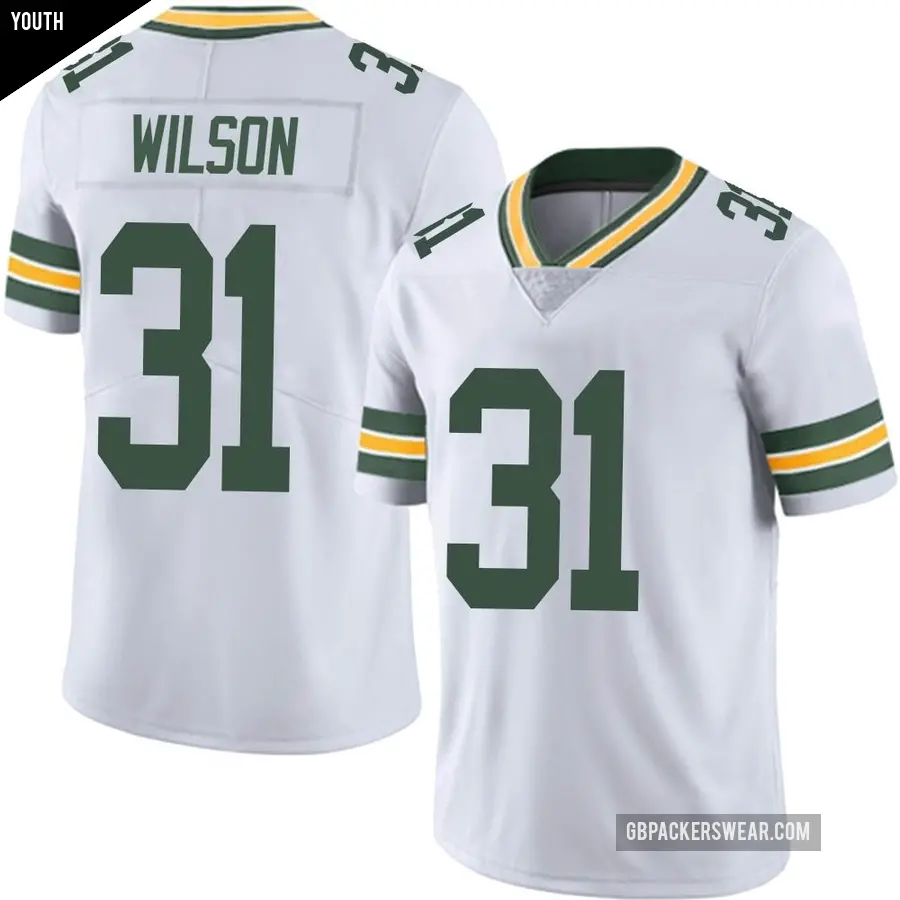Youth Green Bay Packers ＃31 Emanuel Wilson White Limited Vapor Untouchable Jersey
