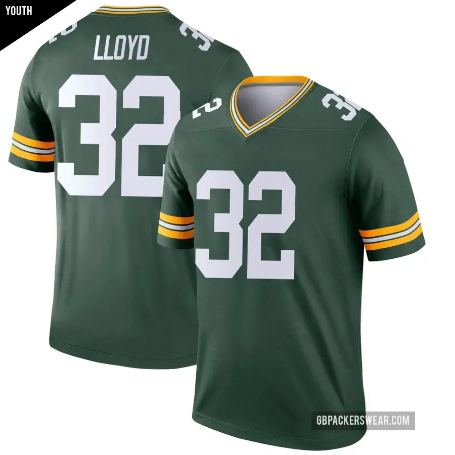 Youth Green Bay Packers ＃32 MarShawn Lloyd Green Legend Jersey