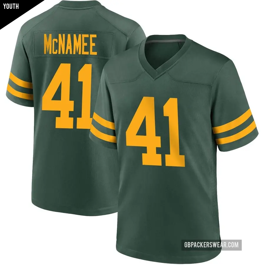 Youth Green Bay Packers ＃41 Mark McNamee Green Game Alternate Jersey