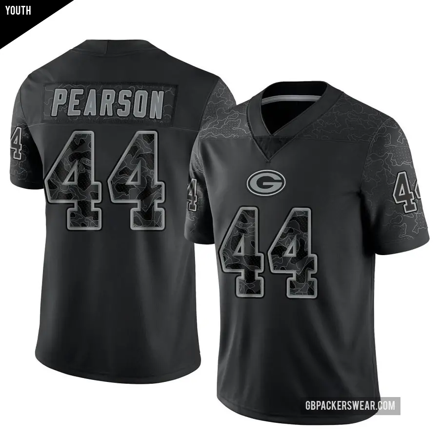 Youth Green Bay Packers ＃44 Henry Pearson Black Limited Reflective Jersey