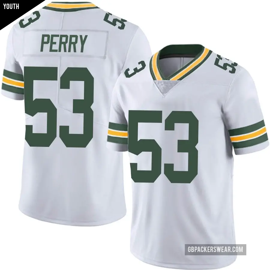 Youth Green Bay Packers ＃53 Nick Perry White Limited Vapor Untouchable Jersey
