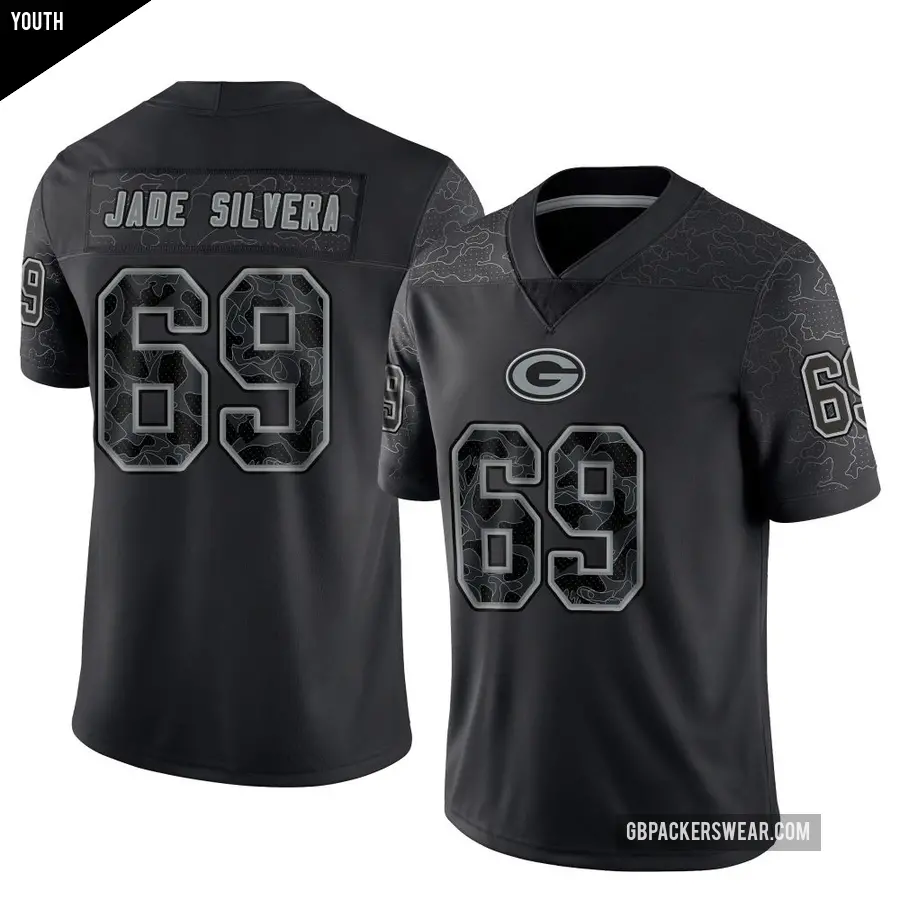 Youth Green Bay Packers ＃69 Nesta Jade Silvera Black Limited Reflective Jersey