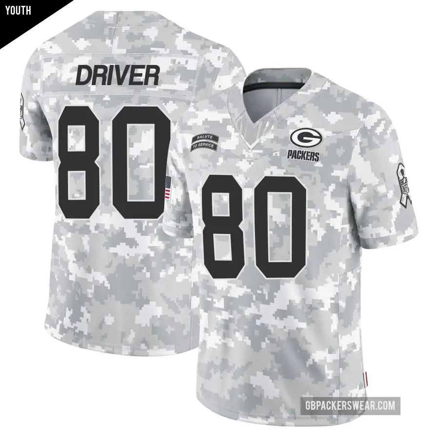Youth Green Bay Packers ＃80 Donald Driver Arctic Camo Limited 2024 Salute to Service Jersey