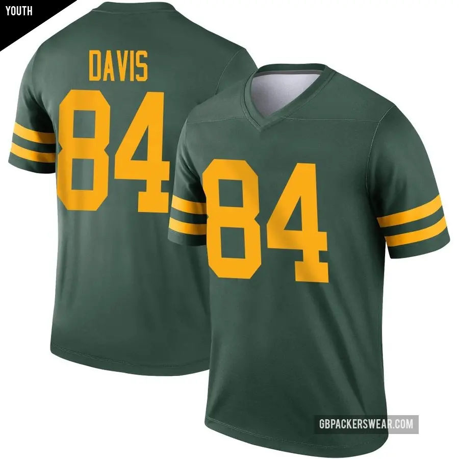 Youth Green Bay Packers ＃84 Tyler Davis Green Legend Alternate Jersey