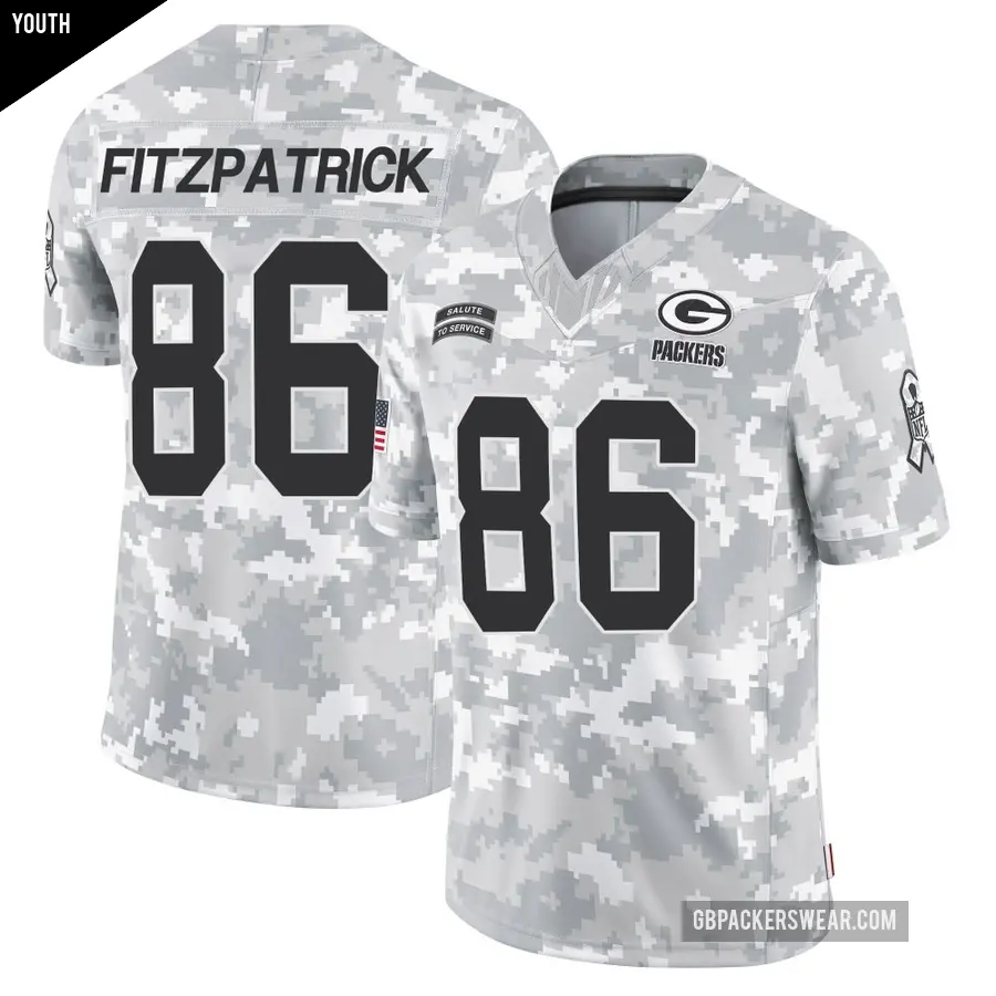 Youth Green Bay Packers ＃86 John FitzPatrick Arctic Camo Limited 2024 Salute to Service Jersey