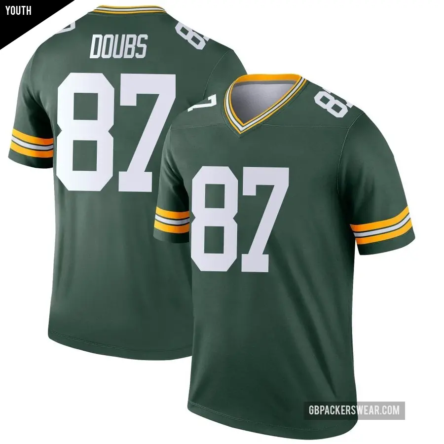 Youth Green Bay Packers ＃87 Romeo Doubs Green Legend Jersey