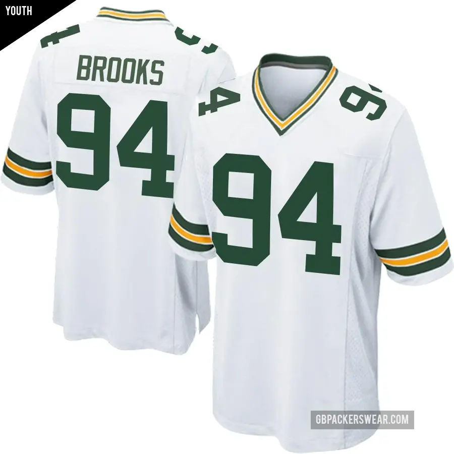 Youth Green Bay Packers ＃94 Karl Brooks White Game Jersey