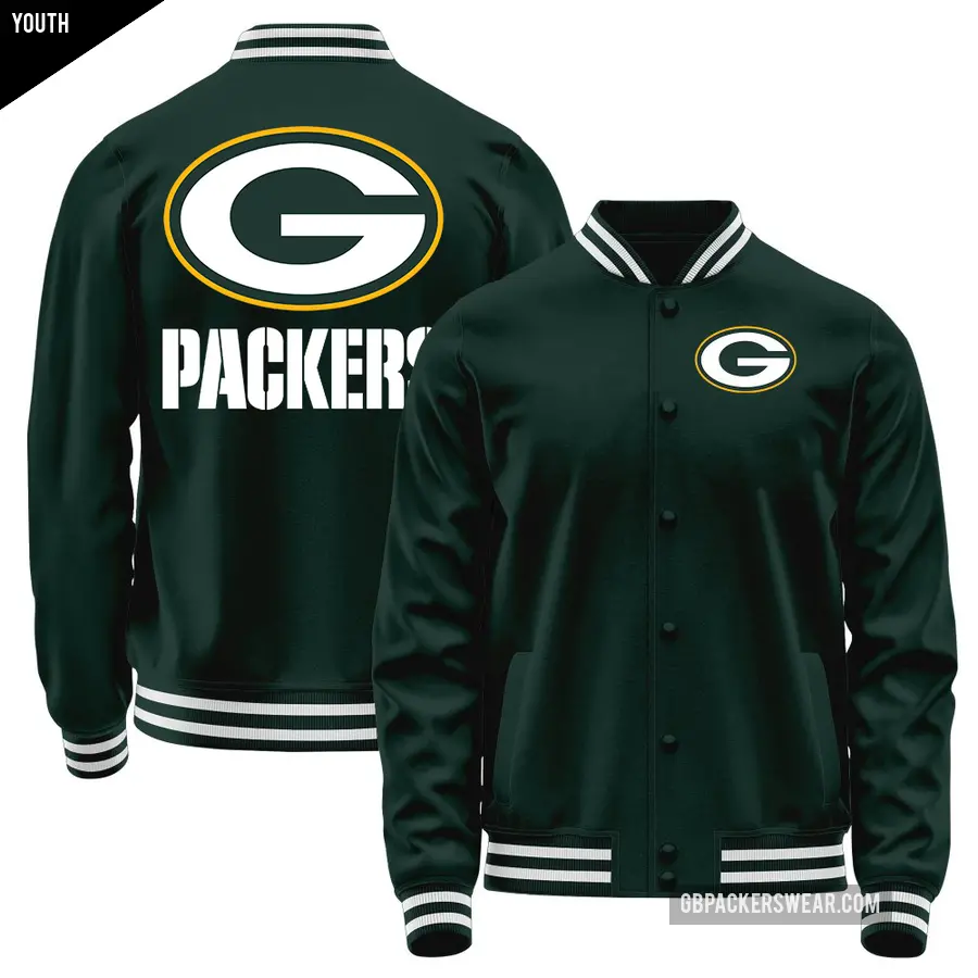 Youth Green Bay Packers Green Full-Snap Jacket